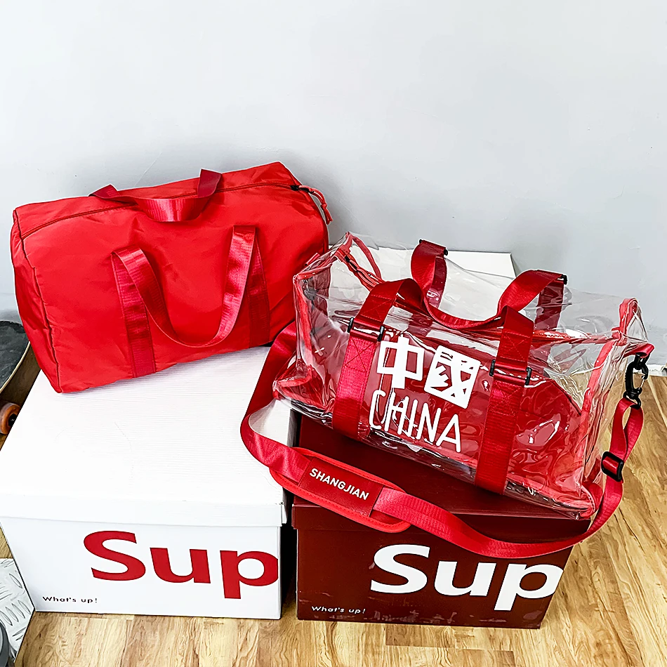 Trend Youth Travel Handbags Fashion Waterproof PVC Fabric Transparent Bags Unisex Weekend Sport Gym Duffle Bag Men's Luggage | Багаж и