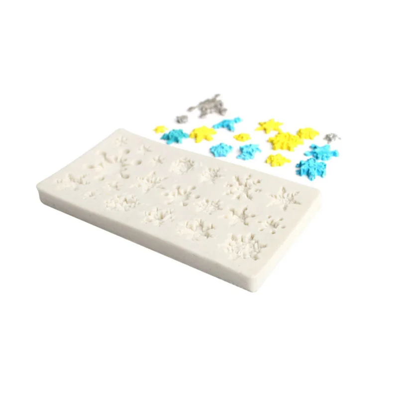 Снежинка формы 3D кремния для шоколада желе конфет форма выпечки формочка DIY