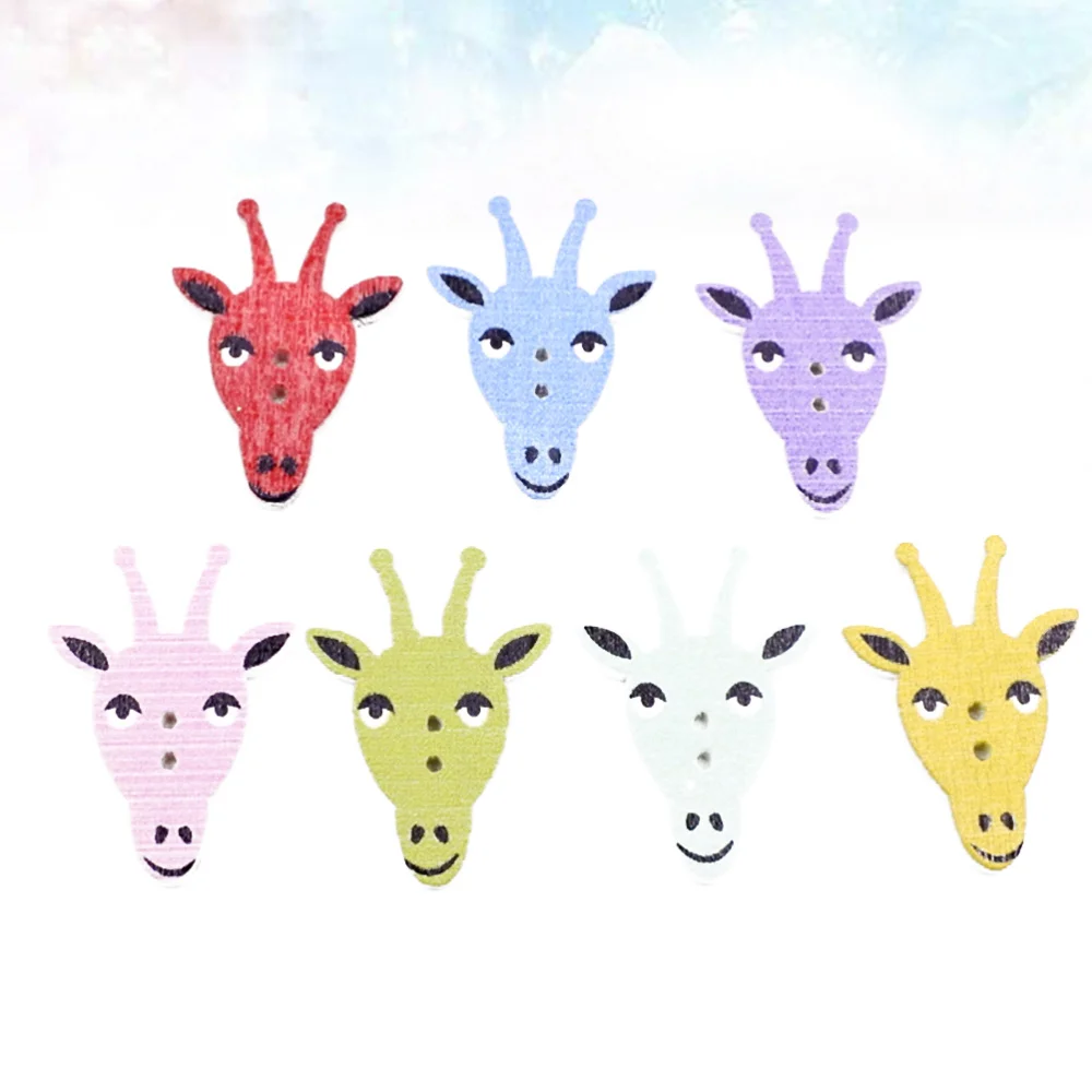 100 шт. детские деревянные пуговицы с рисунком оленя|Пуговицы| |