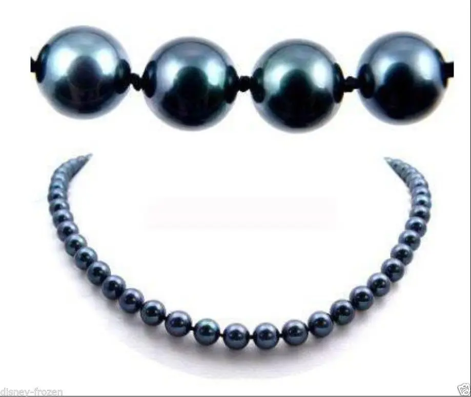 

AAA 9-10MM TAHITIAN black pearl necklace 925silver gold clasp hand knotted