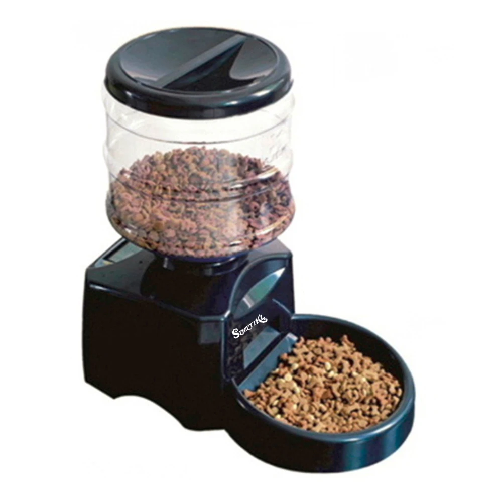 

5.5L Automatic Pet Feeder with Voice Message Recording and LCD Screen Large Smart Dogs Cats Food Bowl Dispenser