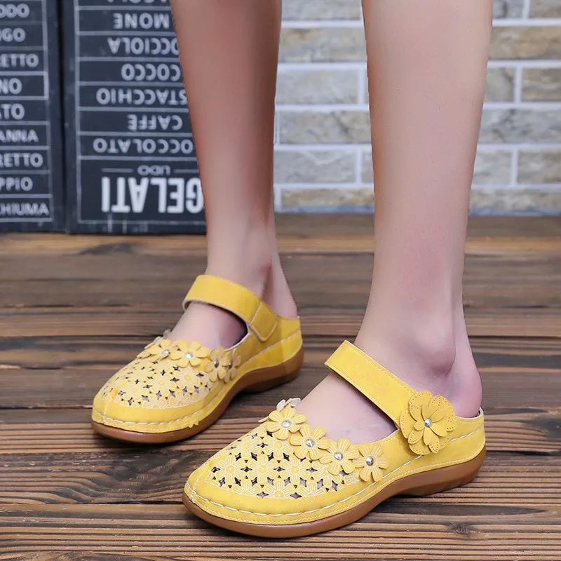 

2020 PU Leather Women Sandals Open Toe Hollow Gladiator Sandals Women Summer Casual Shoes Woman Flat Casual Ladies Sandals