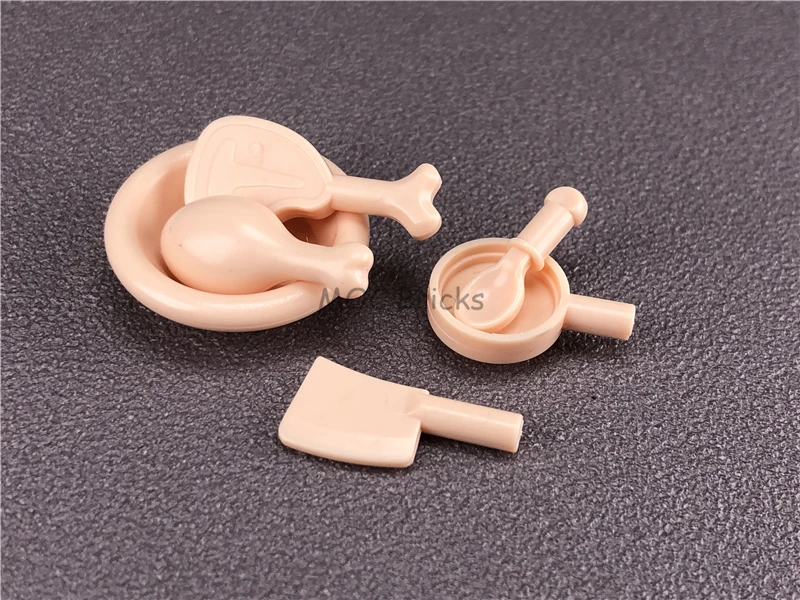 2 компл./лот кубики MOC столовая посуда набор посуды для мяса куриные ножки ветчина