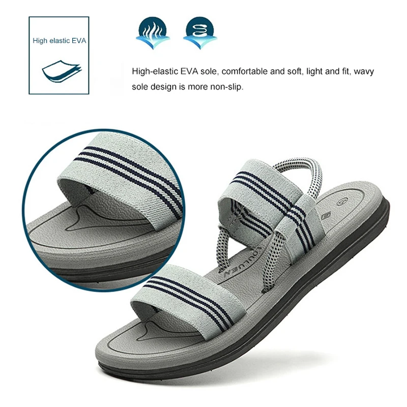 

Couple Sandals 2020 New Summer Men and Women Elastic Band Beach Shoes Outdoor Fashion brand Slippers Casual Non-slip shoes