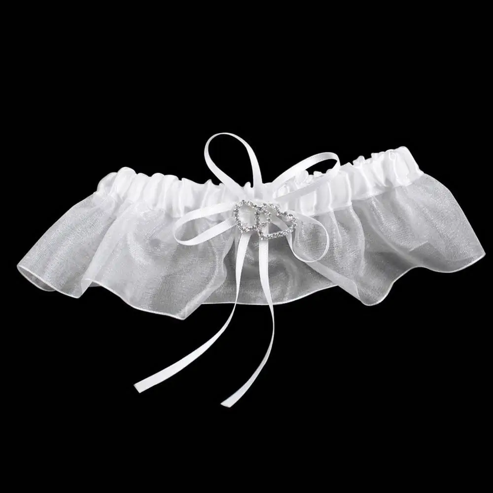 OurWarm 20cm Wedding Pillow Cushion Ring Double Heart Ring Rhinestone Pillows Baptism Wedding Birthday Party Favors Decoration - Цвет: white