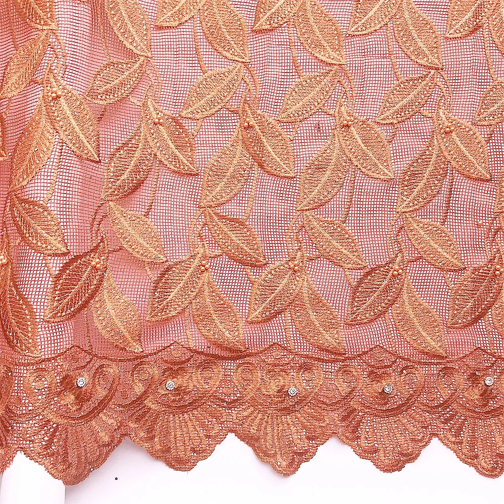 Новое поступление 2020 Кружевная Ткань 5 ярдов африканская кружевная ткань камни