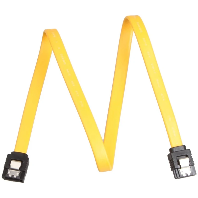 Кабель сигнала жесткого диска данных HDD SATA 3 RAID длиной 40 см, прямой, высокой скорости, желтый, 50 штук, 2 штуки в упаковке.