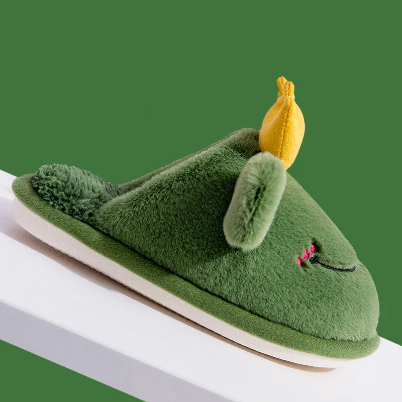 Симпатичные домашние Короткие Плюшевые Теплые мягкие хлопковые детские тапочки