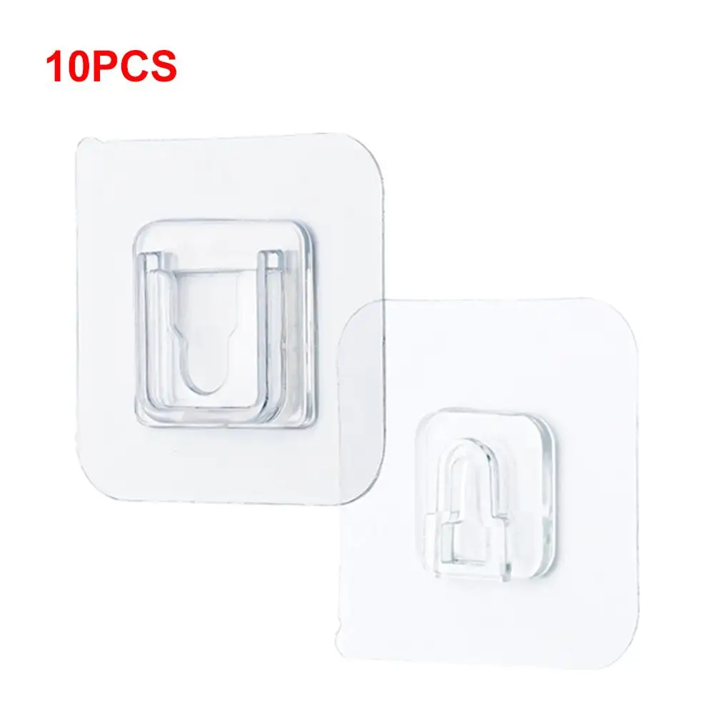 

10pcs Double Sided Adhesive Wall Hooks Hanger Strong Transparent Hooks Suction Cup Sucker Wall Storage Holder Home Hook