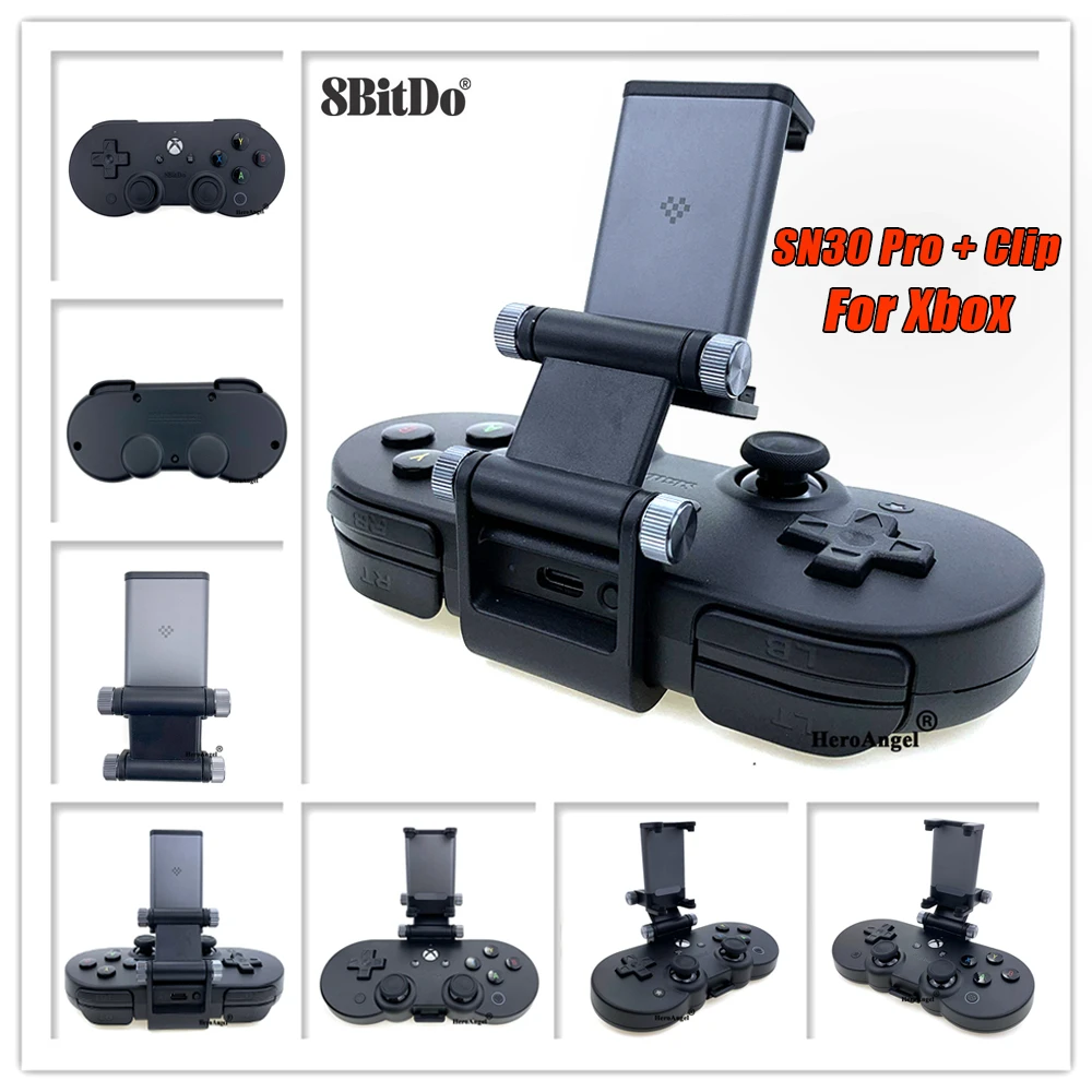 

8BitDo SN30 Pro Wireless Bluetooth Game Controller Gamepad for Xbox Cloud Gaming on Android includes Phone Holder Clip