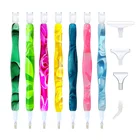 5D алмазная живопись из смолы, перо, точка, алмазная 6 головок, вышивка крестиком, алмазная вышивка, инструменты для шитья ногтей