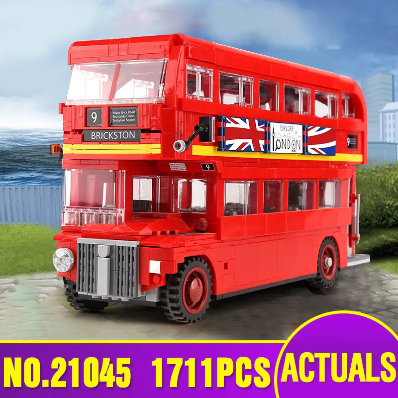 DHL 21045 1716 шт. Подлинная техника серии автомобилей совместима с 10258 Лондон автобус Набор строительных блоков Кирпичи Детские Автомобили детские игрушки