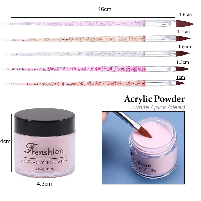 

30ml Acrylic Powder Nail Kit 58ml Acrylic Liquid 3D Nail Tips Nail Art Manicure For Extension Nail Supplies For Professionals