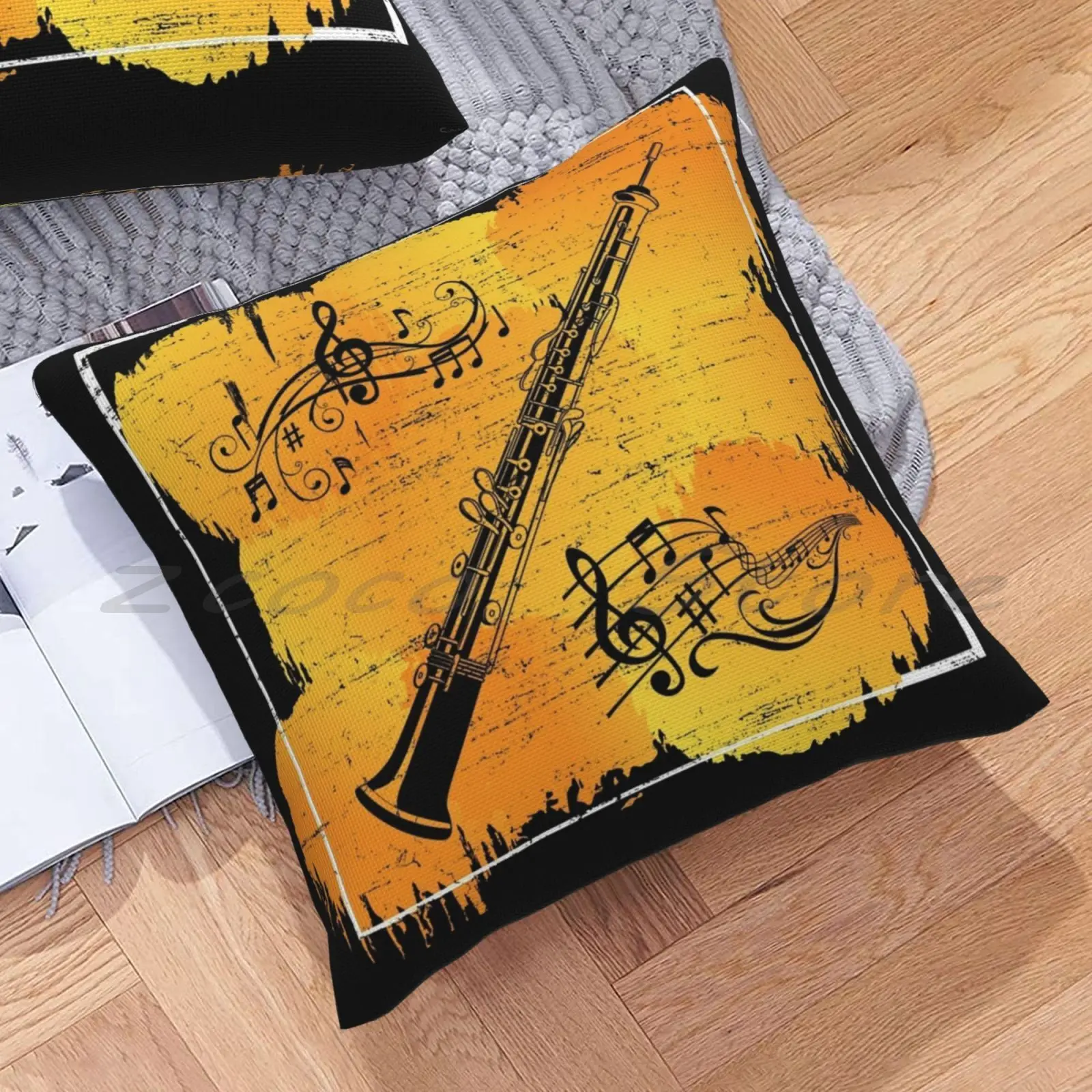 Наволочка для кларнета с надписью наволочка из хлопка и льна плюшевым помпоном