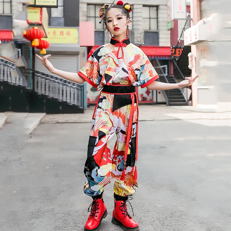 Детские танцевальные костюмы в стиле хип-хоп одежда для джазовых танцев