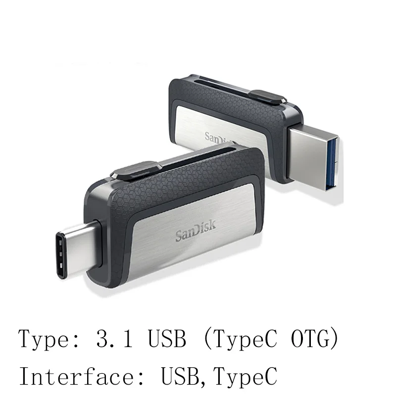 SDDDC2 Sandisk type C OTG USB флэш-накопитель 64 128 ГБ Флешка 128 Гб 64 ГБ 32 ГБ 256 ГБ флеш-накопитель 3,1 USB флешка диск на ключе памяти для телефона - Цвет: SDDDC2