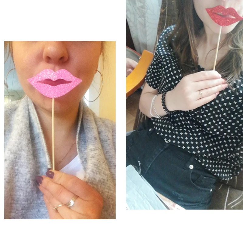 10 шт./компл. взрослых забавные отделкой в виде красных губ Рот &quotсделай сам&quot всё