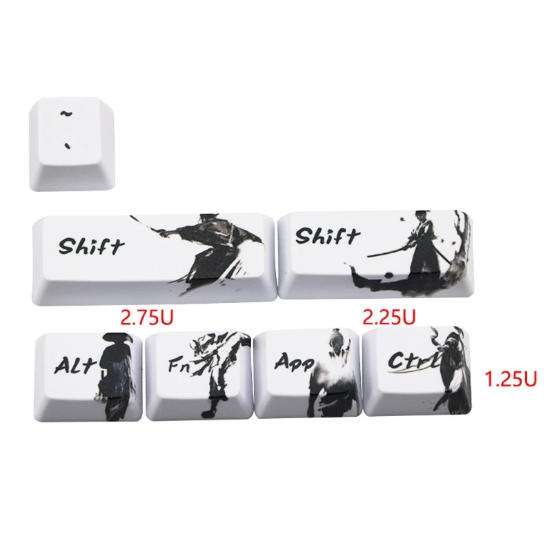 

C5AB 71 Keys Knight errant Keycap Ink Keycap 5-Surfaces Dye Sub OEM Profile ANIS Layout Augment Mechanical Keyboard Keycap