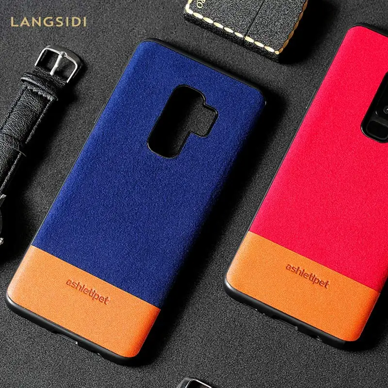 

Genuine Cow Suede phone case for Samsung Galaxy S20 Ultra s10 S9 S7 S8 s20 plus Note 10 Plus a80 a50 a70 A51 Splicing back cover