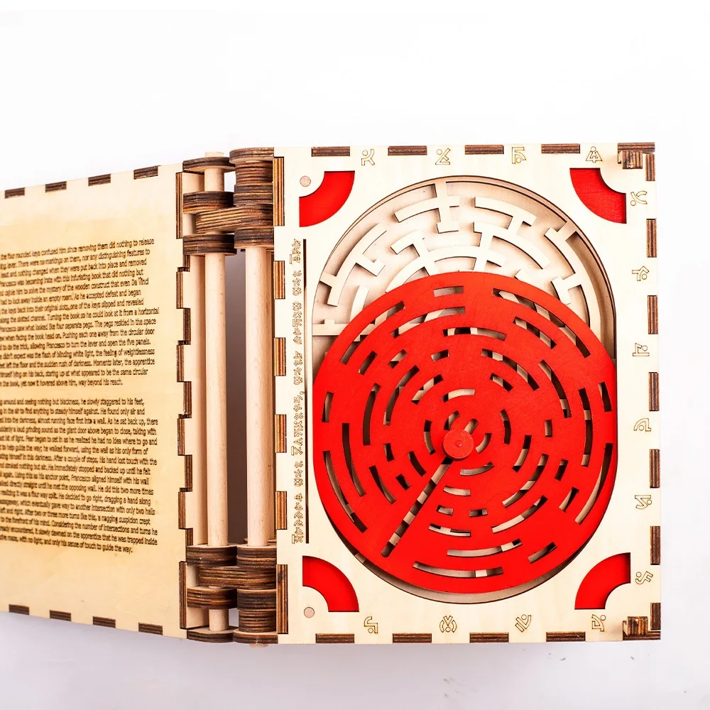 Rompecabezas de madera del Codex para adultos, rompecabezas de madera DIY, libro de c&oacute;digos de alta dificultad, juguetes interesantes de decodificaci&oacute;n-4