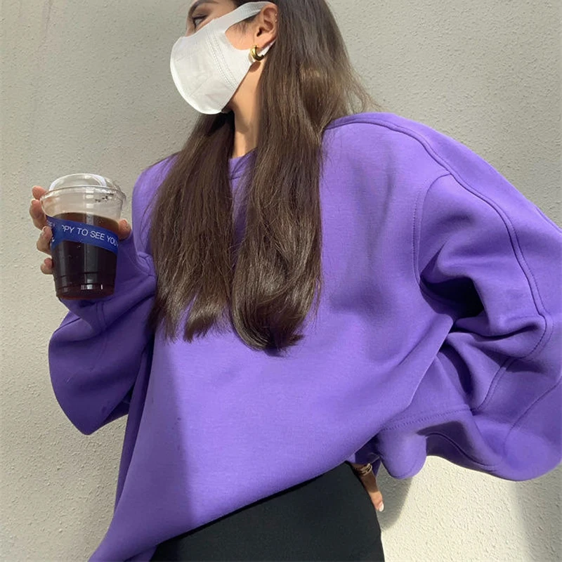 Новинка 2021 флисовые толстовки свободный уличный топ в Корейском стиле на осень и