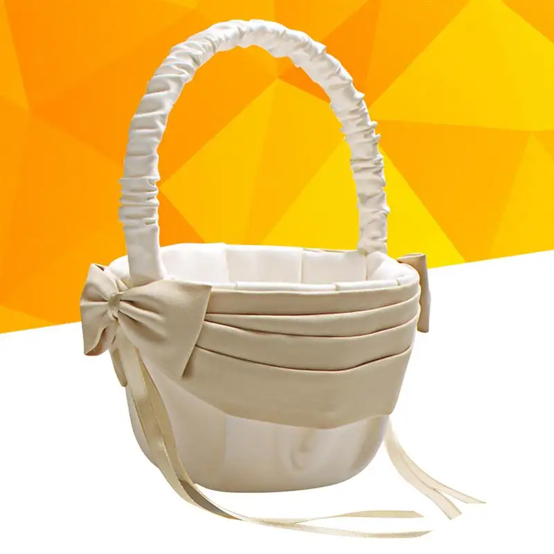 Свадебная Цветочная корзина для девочек бант лента невесты свадебная церемония