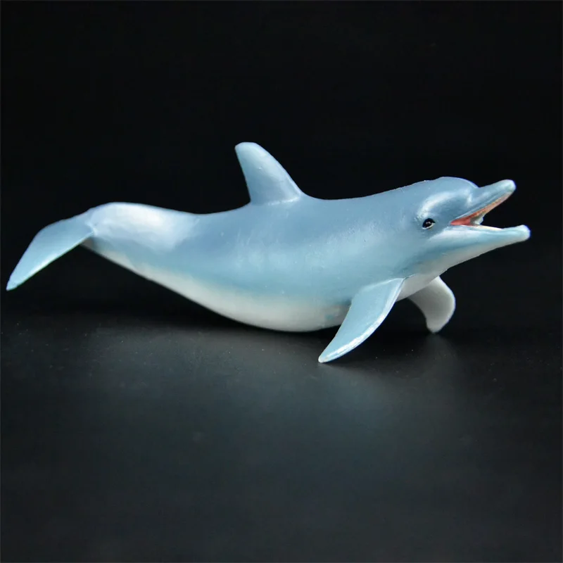 Оригинальные наборы животных океанов sealife, синий кит, Акула, челюсти, тигр, Кит-убийца, leatback, Детская обучающая игрушка, детский подарок - Цвет: happy doplohin