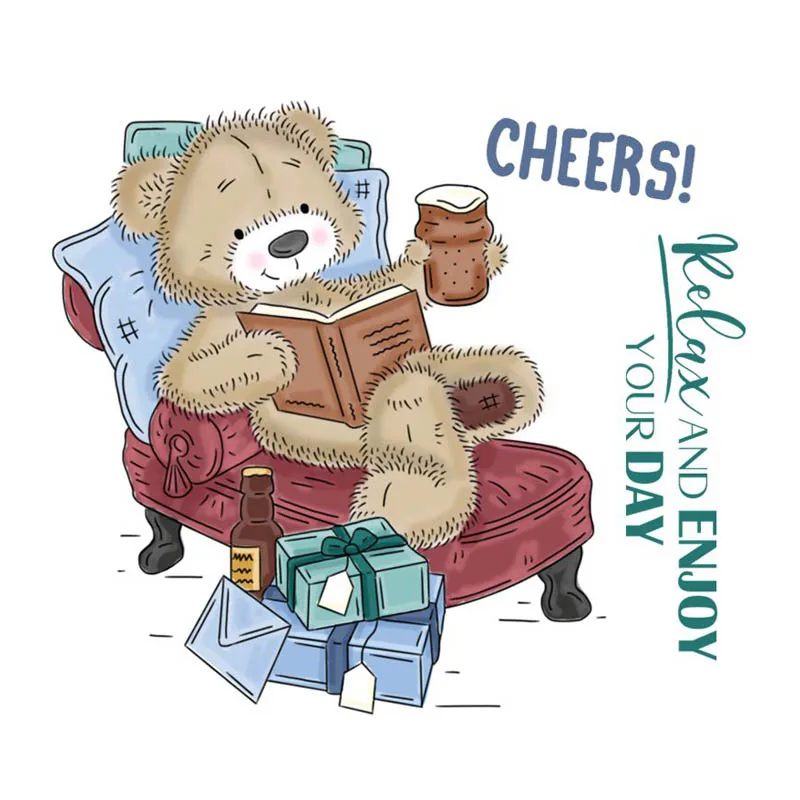 QWELL Bear Cheers расслабьтесь и Наслаждайтесь своим днем чистыми марками для