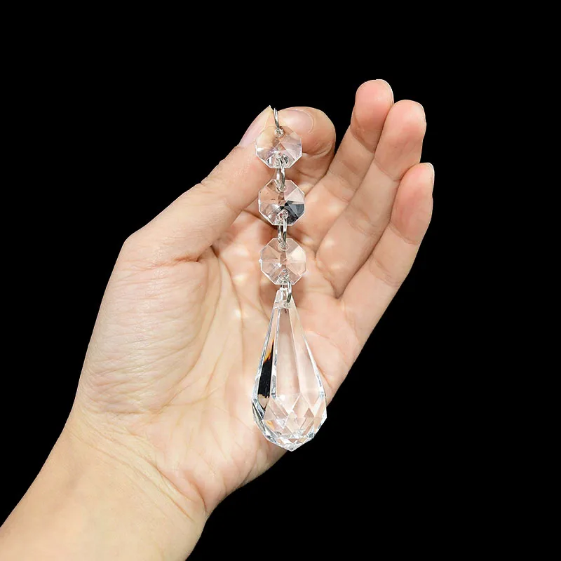 5pcs acrylic crystal beads pendants maple leaf drop glass crystals beads for chandelier curtain hanging ornaments wedding decor free global shipping