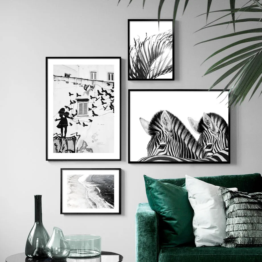 Цветок Зебра растение лист окунь девушка пейзаж стена искусство Передняя