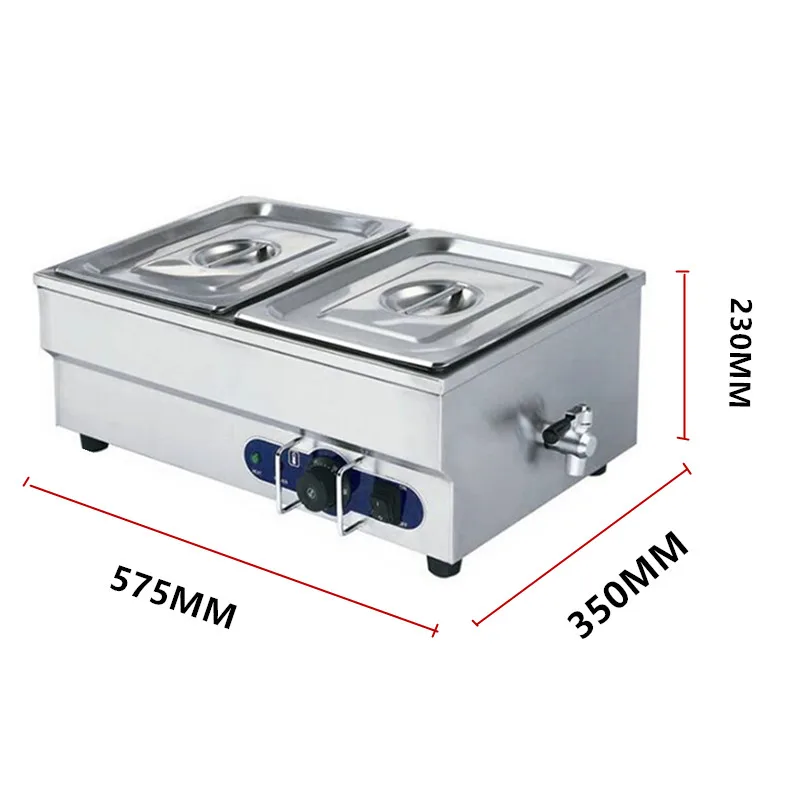 Commercial Food Warmer Electric Bain Marie Two Pans Steamer Household 20 Liters 220V For Restaurant Catering | Бытовая техника