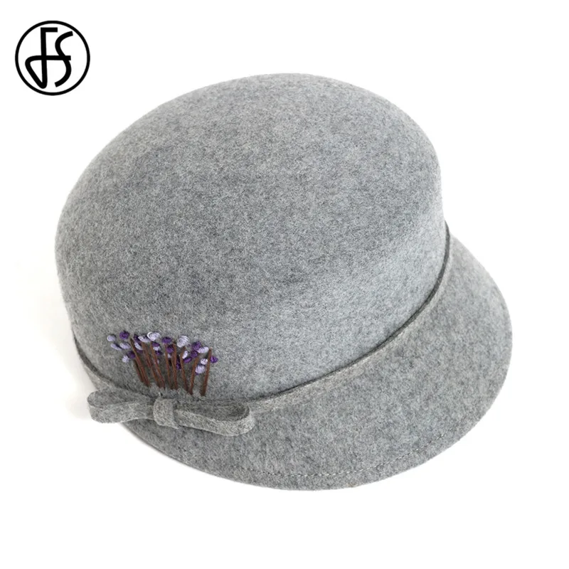 FS осенне зимняя шапка с неровными полями фетровая шляпа для женщин шерстяная