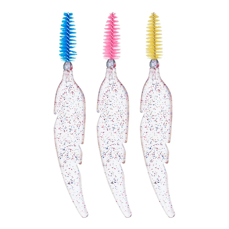 

Оптовая продажа, кисть для ресниц в форме пера, блестящая кисть для ресниц, инструмент для макияжа ресниц, косметическая кисть