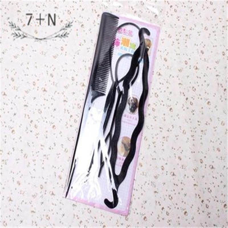 7 + N 4 шт./компл. Волшебные Плетеные Волосы Твист бигуди Набор для укладки заколки