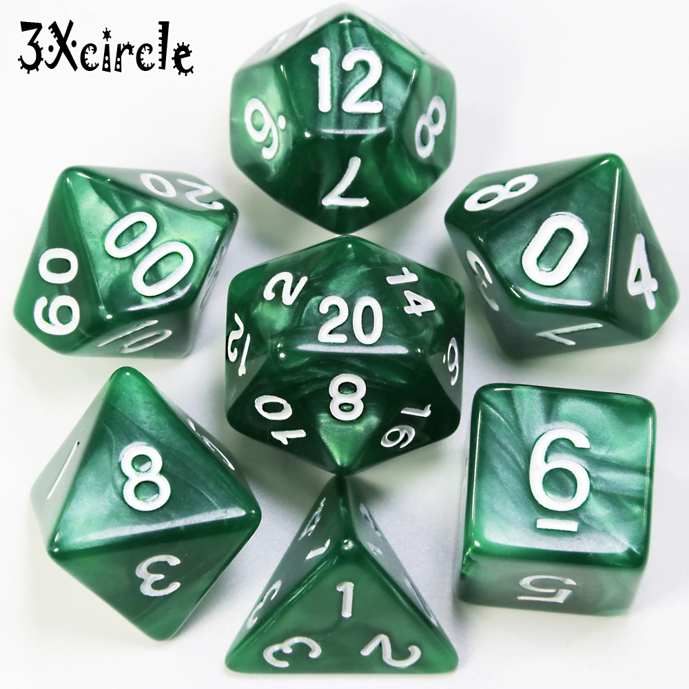 Новый набор игральных костей с перламутровым эффектом для игры в покер DnD D4 d6 d8 d10