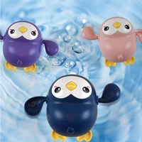 childrens bath toy wind up clockwork cartoon animal cute penguin classic baby water toy montessori infant fun kids gift