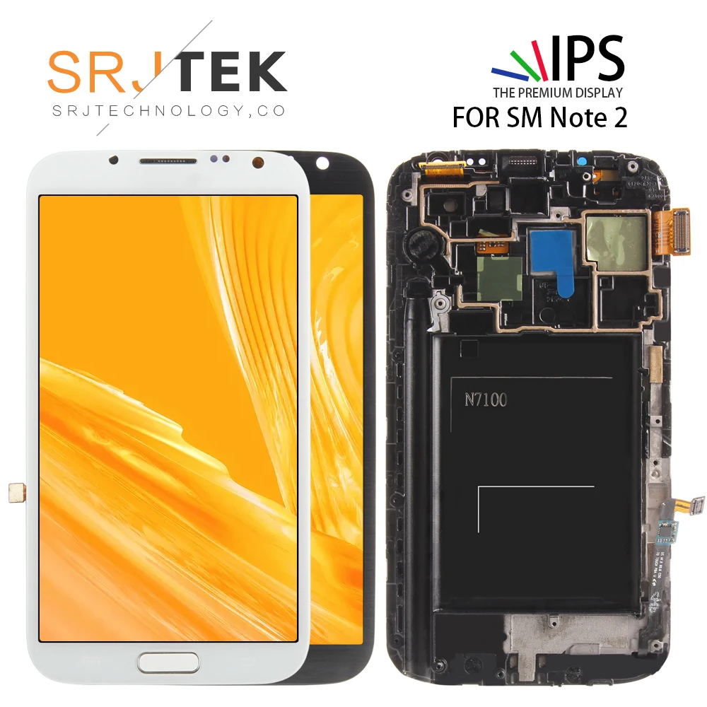 

ЖК-дисплей AMOLED 5,5 дюйма для Samsung Galaxy Note 2, сенсорный экран для Samsung Galaxy Note II N7100, дигитайзер в сборе с рамкой