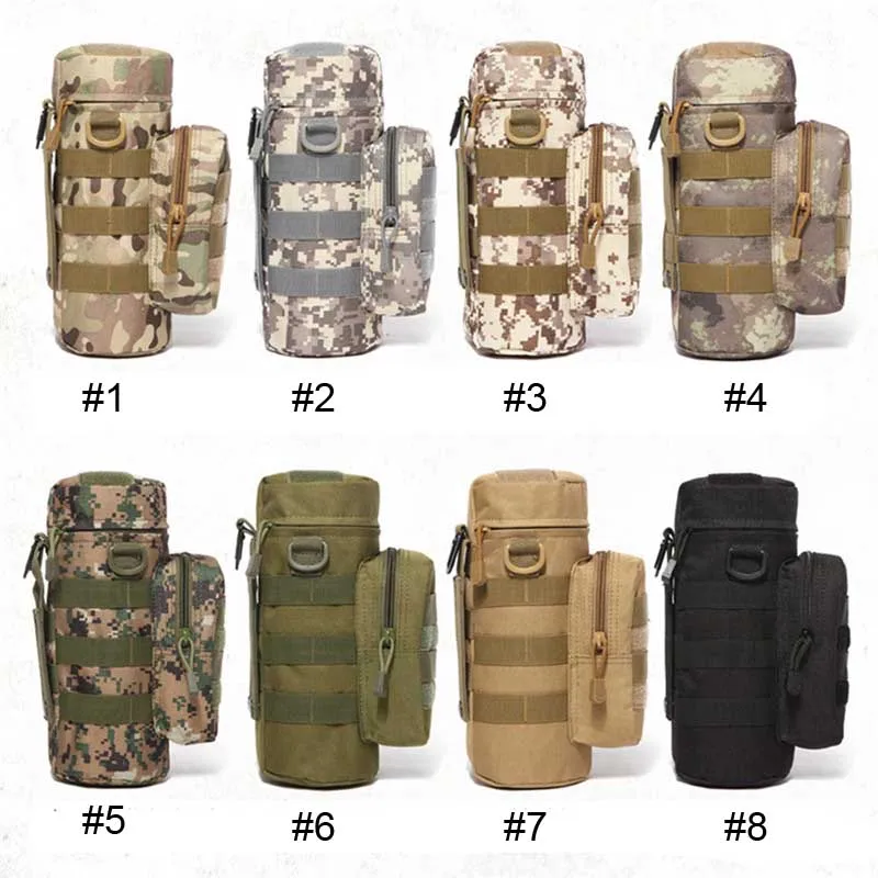 Камуфляжная спортивная сумка для бутылок тактическая на пояс чайника армейского