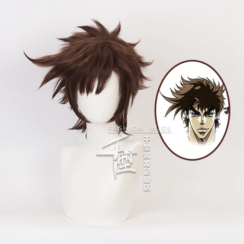 

Jojo's Bizarre Adventure Joseph Joestar Short Brown Wig Cosplay Costume Heat Resistant Synthetic Hair JOJO Men Women Wigs
