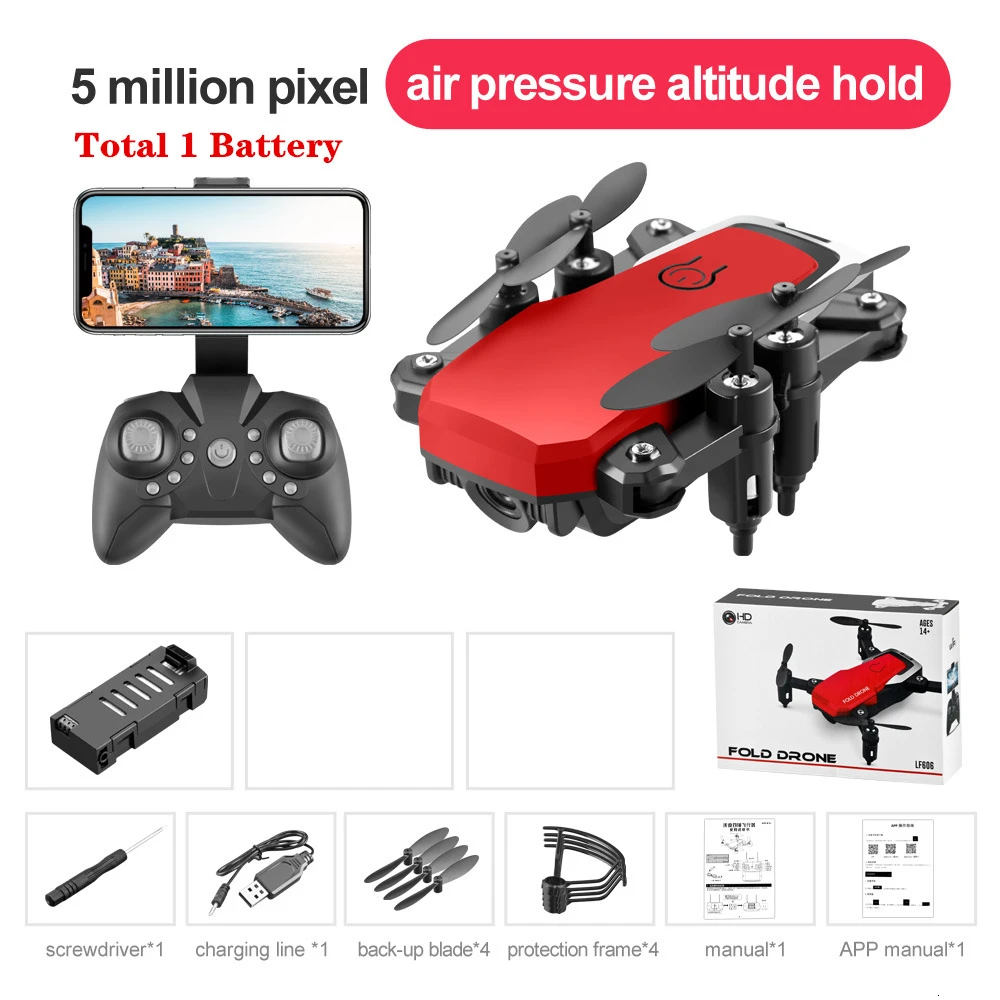 Радиоуправляемый вертолет LF606 видеосъемка Квадрокоптер WiFi fpv 4K HD камера удержание высоты пульт дистанционного управления Квадрокоптер лучшие игрушки для начинающих - Цвет: R1-Color Box-5MP