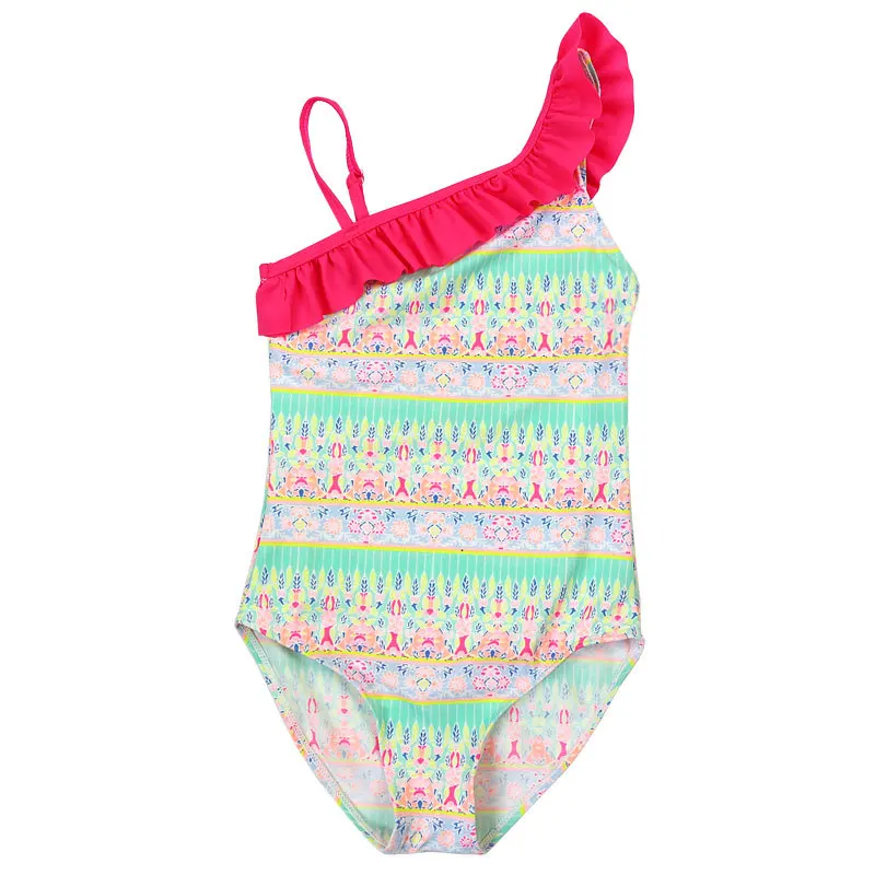 

Купальник для девочек, новинка, летнее бикини для девочек, красивый детский купальник, пляжная одежда, кружевной Детский купальник с косыми ...