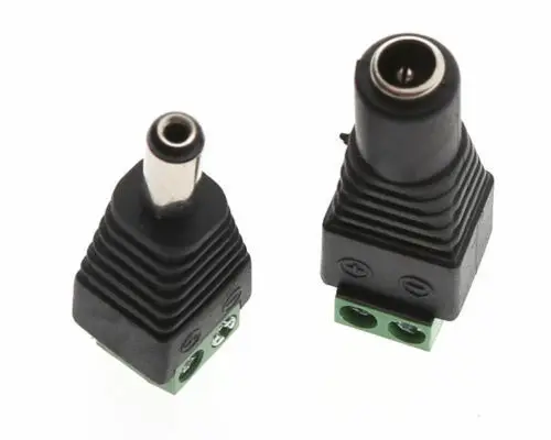 

5.5mm x 2.1mm 5PCS Male + 5PCS Female Female Male DC Power Plug Adapter for Single Color LED Strip and CCTV Cameras