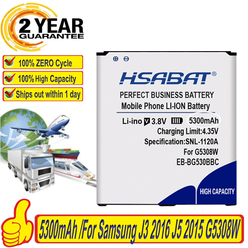 Аккумулятор HSABAT EB-BG530BBC для Samsung Galaxy Grand Prime j3 G530 G5308W G530H G530F G530FZ G530Y G5309 G531 J5008 J2 Pro (2018) |