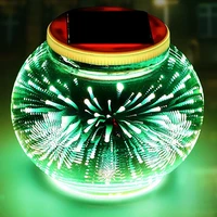 led light 3d colored fireworks mosaic home user outside the courtyard light lawn light solar light controlled
