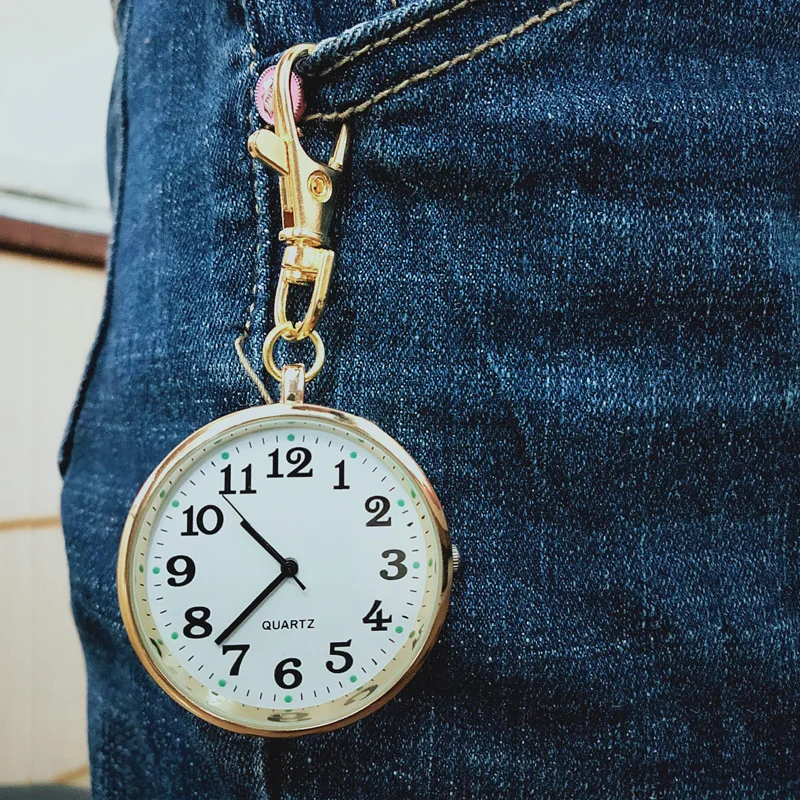 

Luminous Watch Quartz Pocket Watch For Women Men Fashion Simple Elegant Round Dial Portable Simple Keychain Clocks Gifts