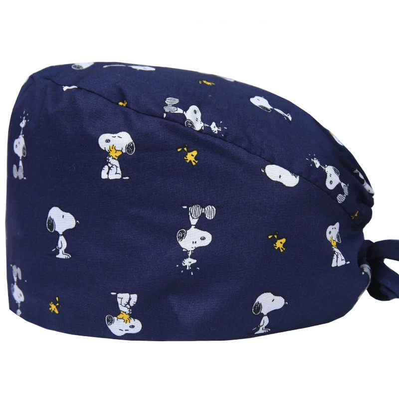 Цветочная хирургическая Кепка с принтом, медицинская шапочка для медсестры, шапка для повара, Кепка с черепом, хлопок