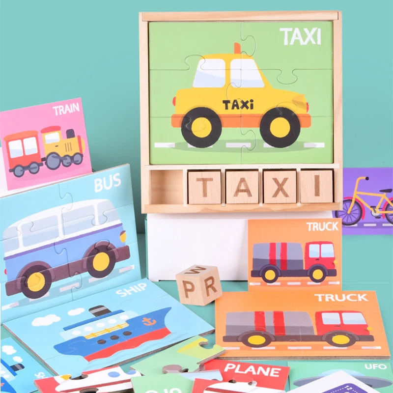 Детский мультяшный пазл с надписью игрушки для правописания Наборы деревянных