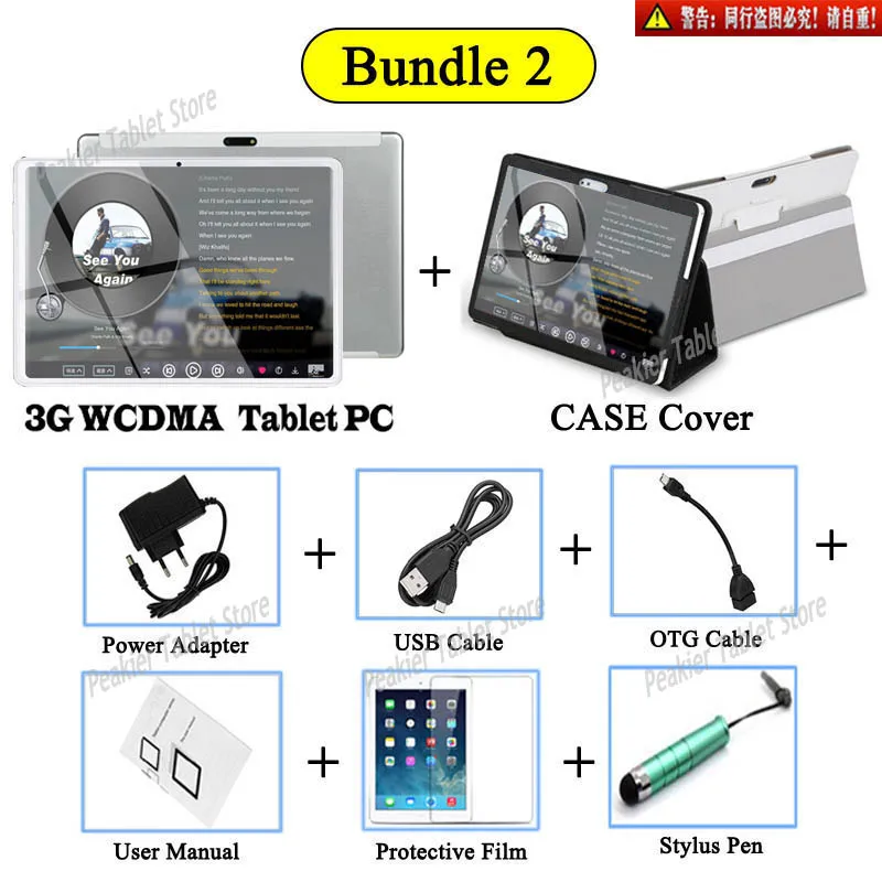 3G TAB Add Case 10-дюймовый планшетный ПК Octa Core 128G Планшеты Android 9,0 Wi-Fi Bluetooth gps 3g 4 аппарат не привязан к оператору сотовой связи Телефонный звонок Dual SIM 10,1 дюймов tabets - Комплект: 3G TAB Add Case