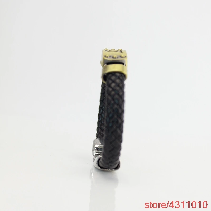 

anime cosplay bracelet metal leather rope punk bracelet bangle for men women costume accessories