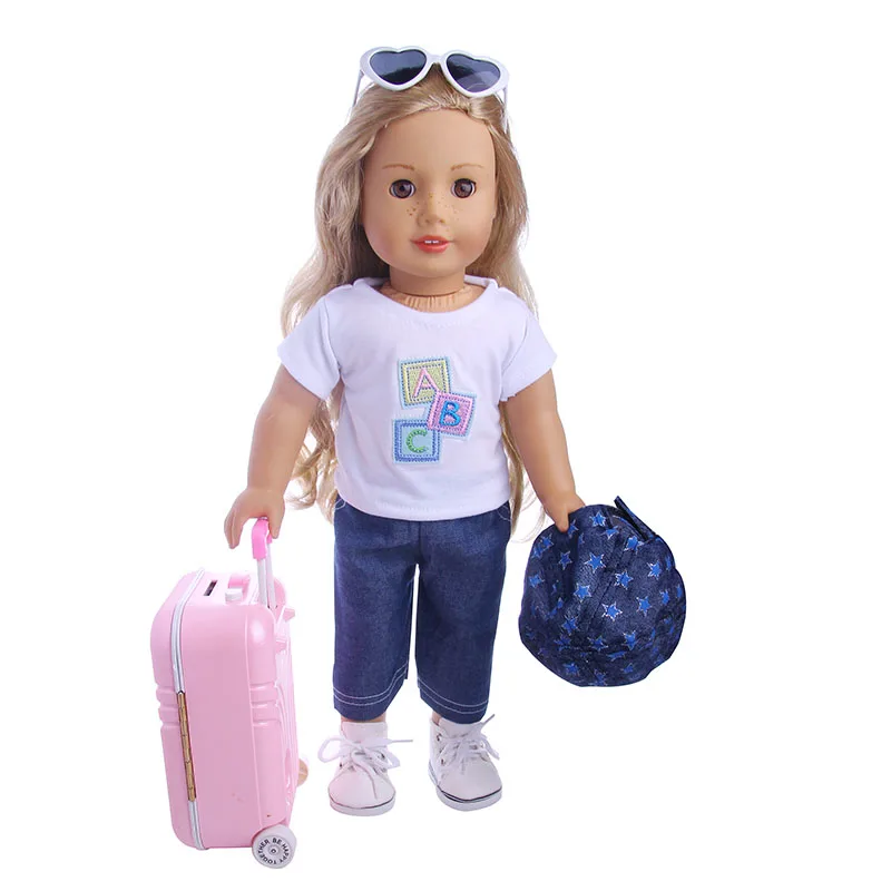 2 цвета на выбор чемодан/копилка для 18-дюймовой американские кукольные